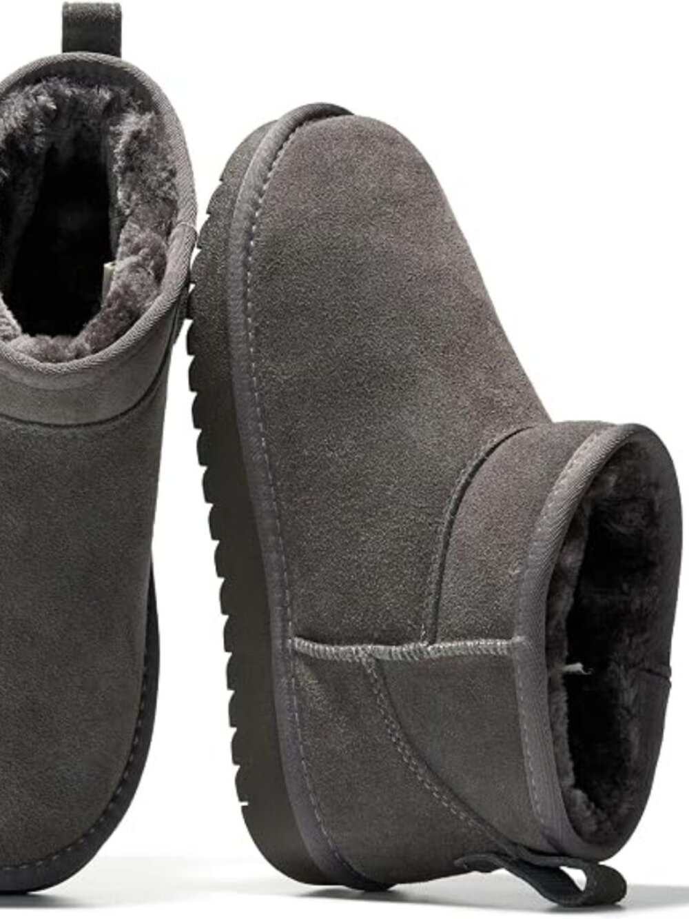 100% Genuine Leather Womens Boots Fur-Lined Booties Ankle Boots for Women